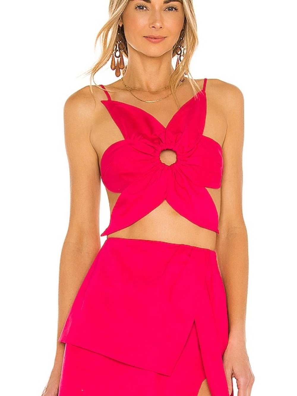 Cult Gaia Hot Pink Floral Cutout Crop Top. NEW w/ tags attached!